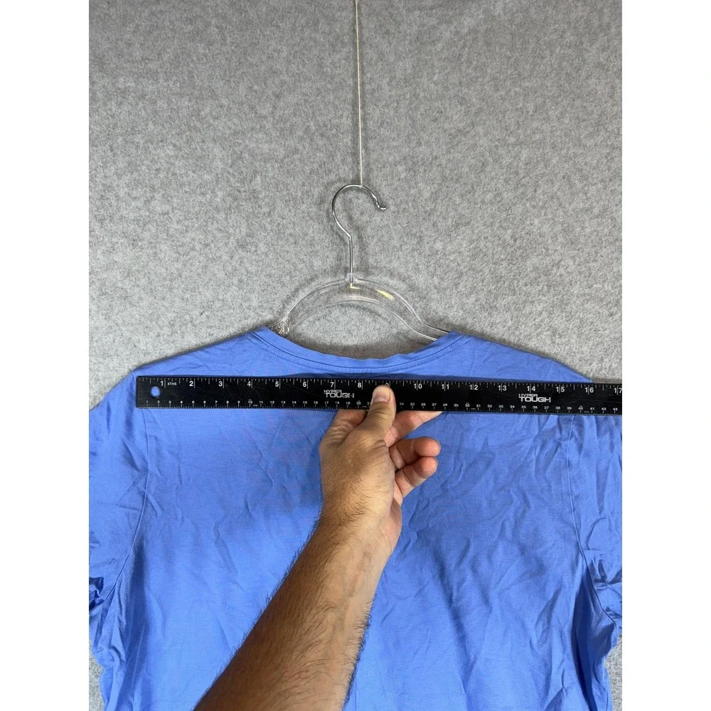 Lands End Shirt Mens Large Blue V Neck Soft Cotton Casual Lightweight Tee